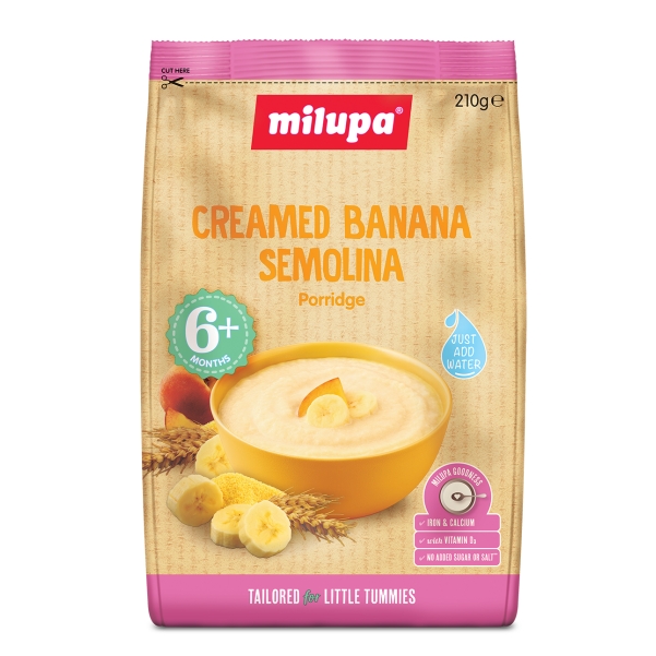 Kiddies Treat Milupa Creamed Semolina Banana Porridge