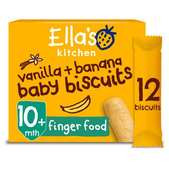 Ella's Kitchen vanilla + Banana baby biscuit 12packs