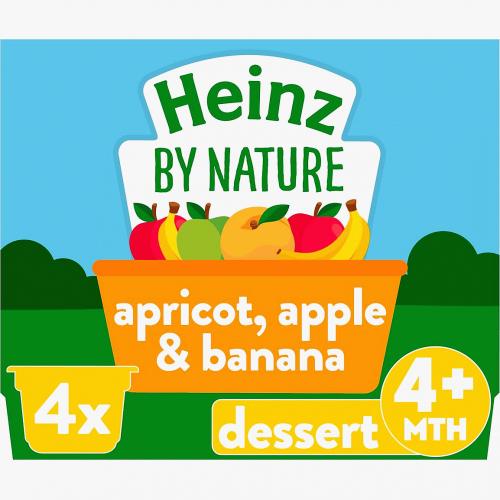 Heinz apple banana & apricot 4x100g