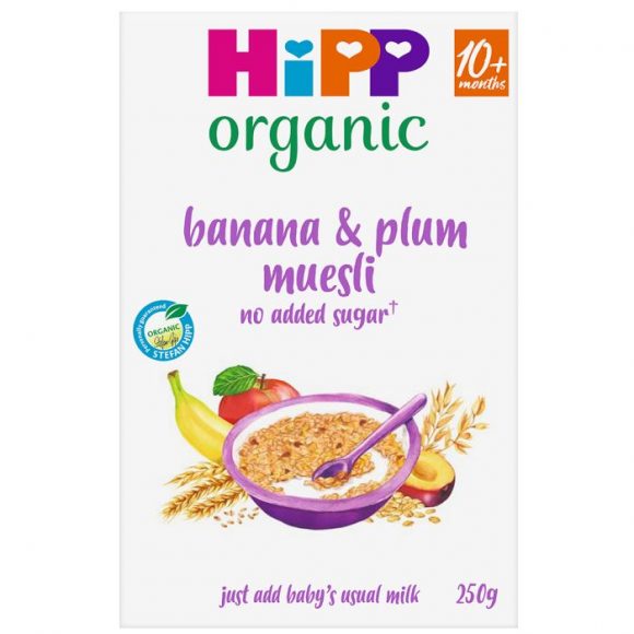 Hipp organic banana & plum muesli